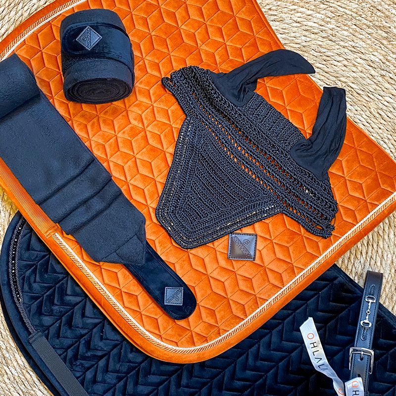 Kentucky Horsewear - Tapis de selle Velvet Jumping Orange | - Ohlala