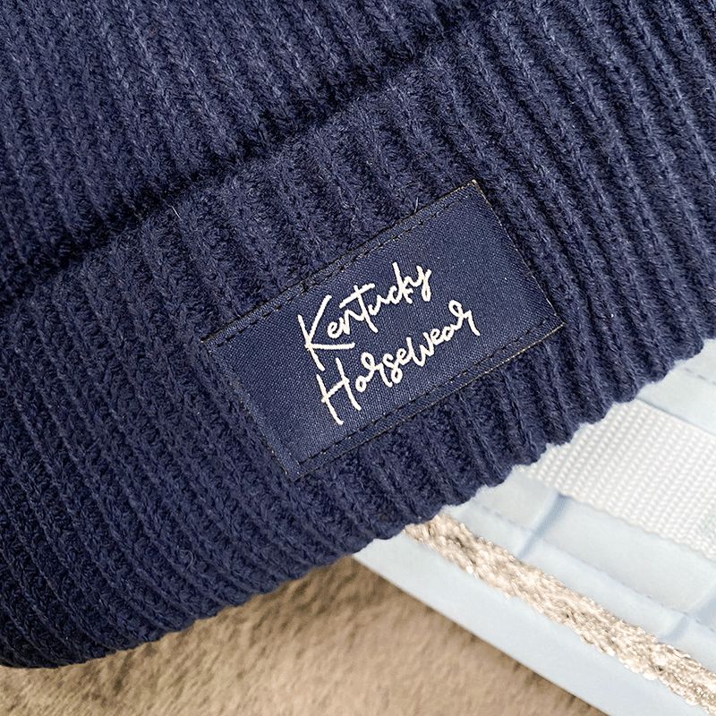 Kentucky Horsewear - Bonnet pompom marine | - Ohlala