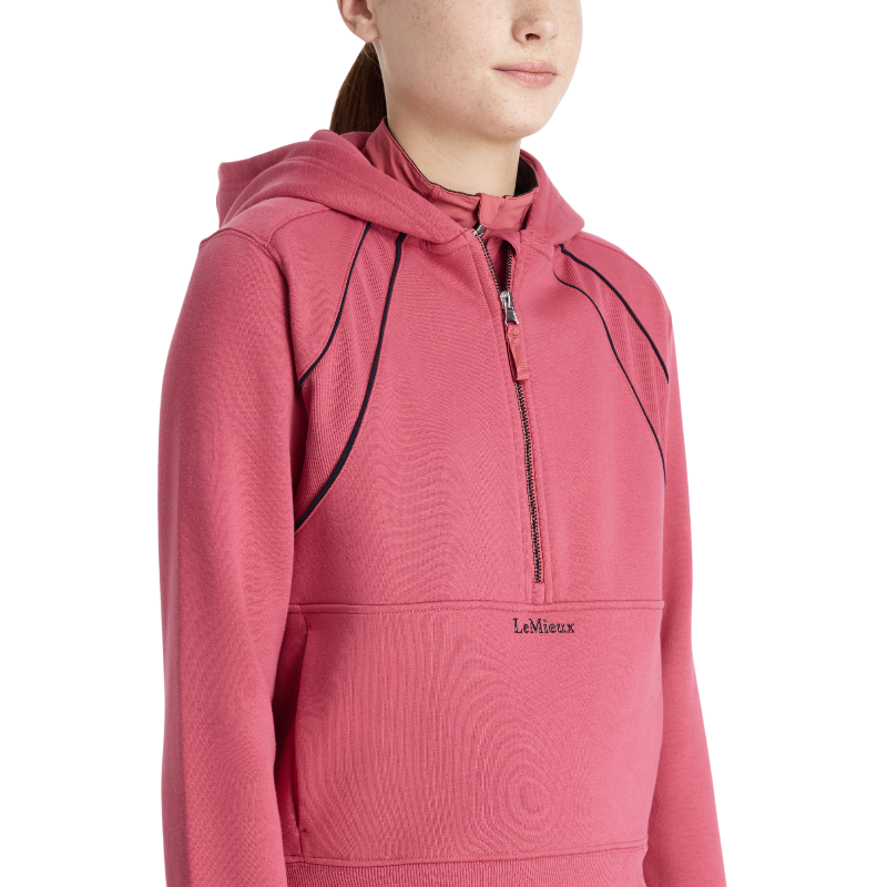 Lemieux - Sweat à capuche demi-zippé enfant Young Rider Hettie cranberry | - Ohlala