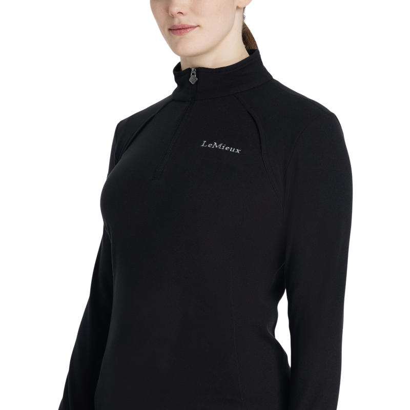 Lemieux - Baselayer polaire à col zippé femme Frances noir