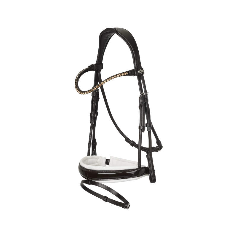 Lemieux - Bridon de dressage Kudos Patent marron/ blanc