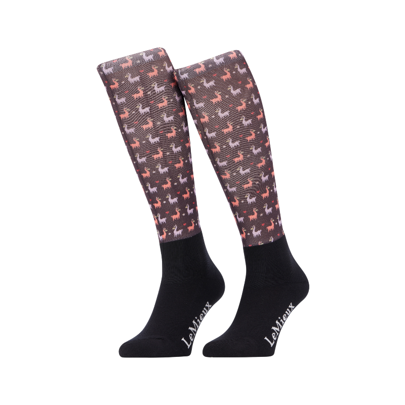 Lemieux - Paardrijsokken Footsie Llamas damson 