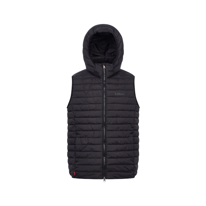 Lemieux - Black men's sleeveless down jacket with hood 