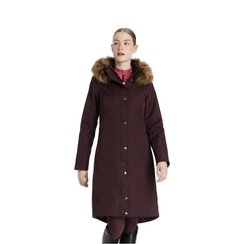 Lemieux - Wasserfester langer Reitmantel für Damen Anya damson 