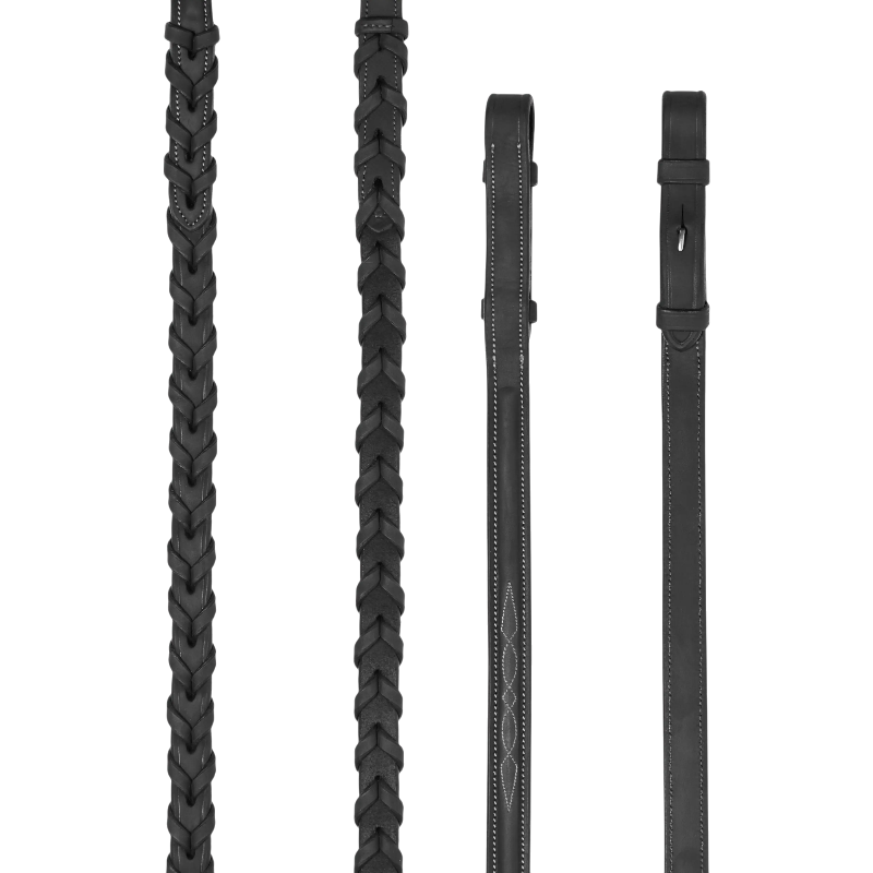 Lemieux - Rênes tressées Hunter noir/ argent