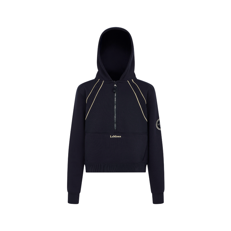 Lemieux - Sweat à capuche demi-zippé enfant Young Rider Hettie marine | - Ohlala