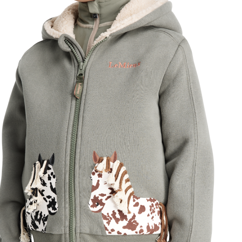 Lemieux - Sweat à capuche zippé enfant Poney Mini Charlie rosemary