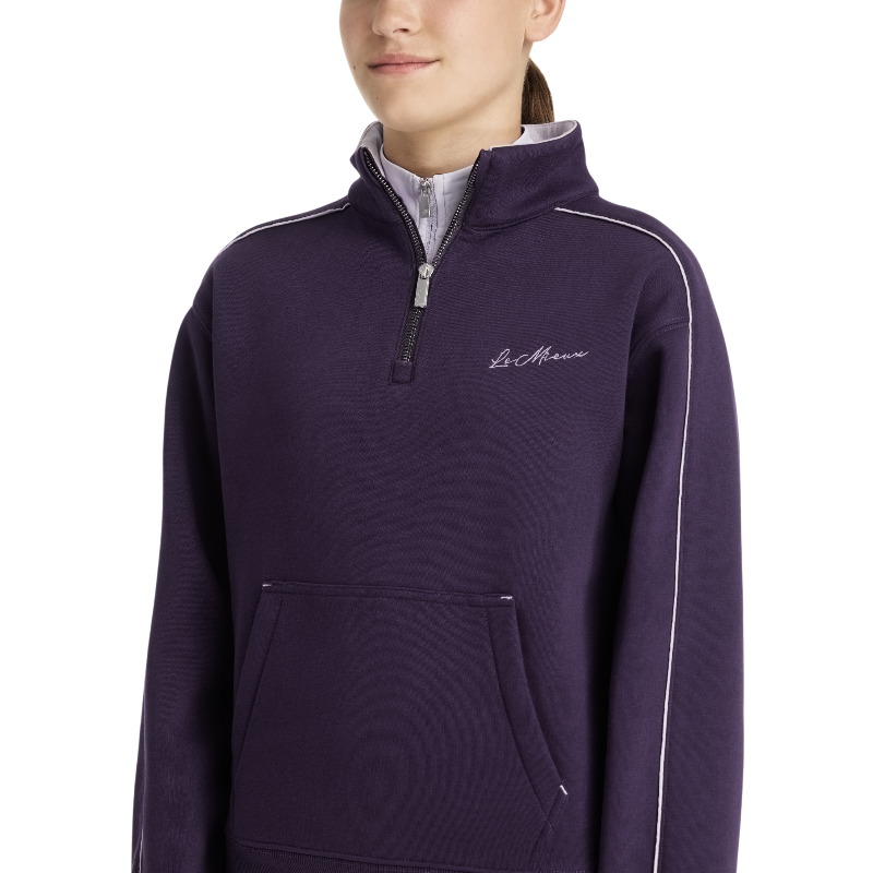 Lemieux - Sweat col zippé enfant Young Rider Kate juniper/ lilac