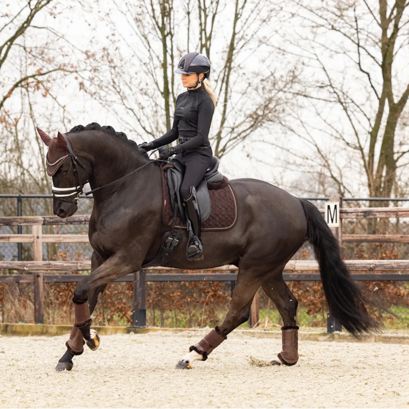 Lemieux - Brown Crystal Suede Square Dressage Saddle Pad 