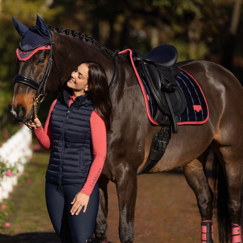 Lemieux - Dressuurmat Square Loire Classic marine/ cranberry 