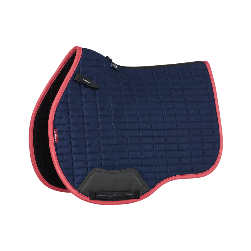Lemieux - Mixte Square zadelpad van marine/ cranberry suede 