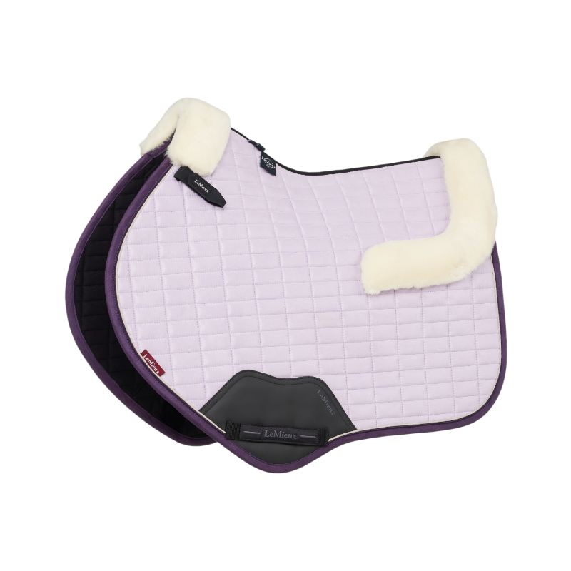 Lemieux - Tapis de selle Square suédine mérinos+ lilac | - Ohlala