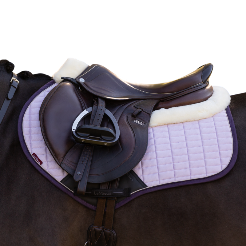 Lemieux - Tapis de selle Square suédine mérinos+ lilac | - Ohlala
