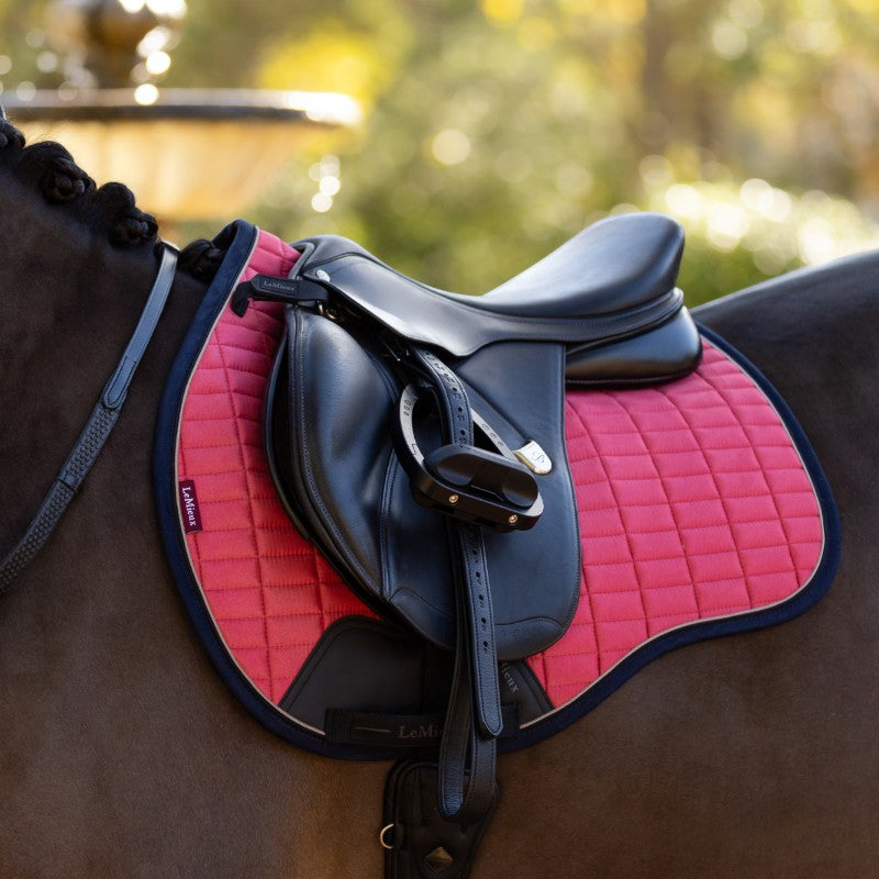 Lemieux - Mixte Square zadelonderlegger in cranberry suede 