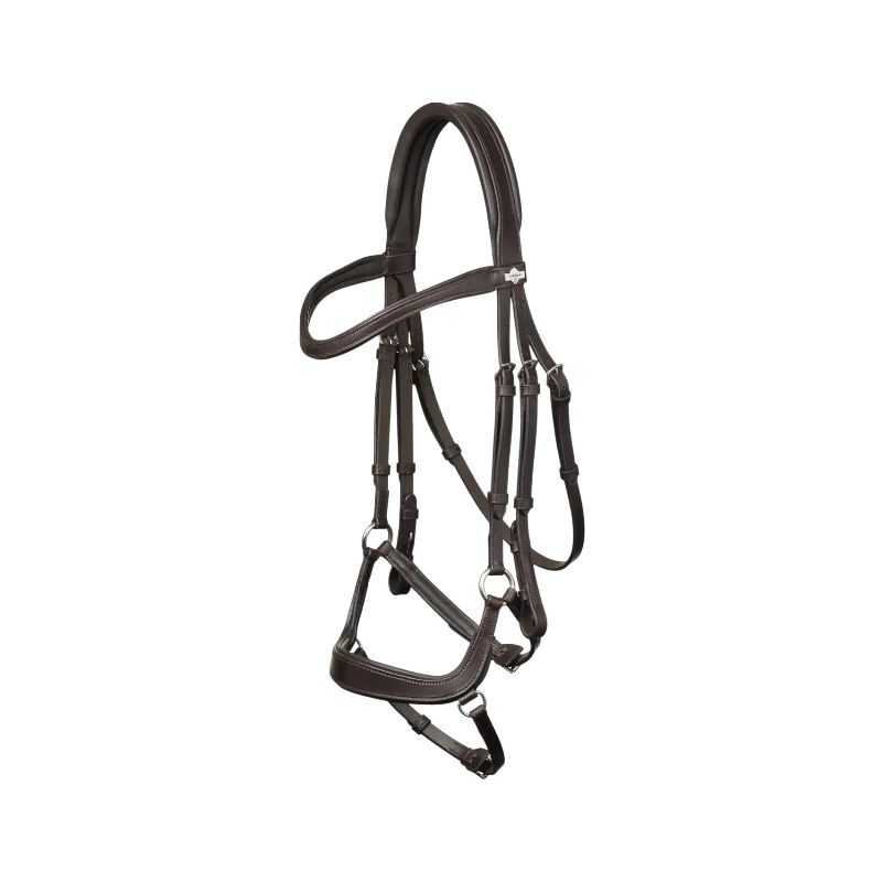 Lemieux - Bridon Arika muserolle basse marron/ argent