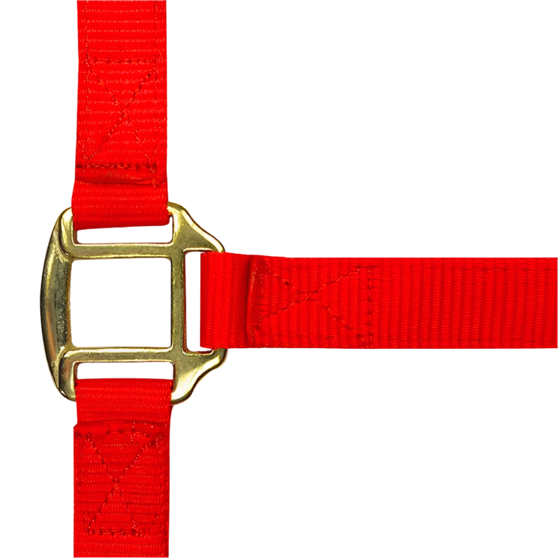 Norton - Red leather lined nylon halter