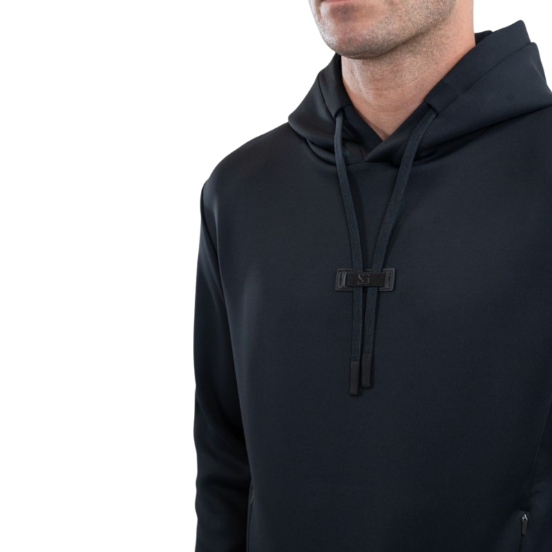 SG - Sweat à capuche unisexe Maddox noir | - Ohlala