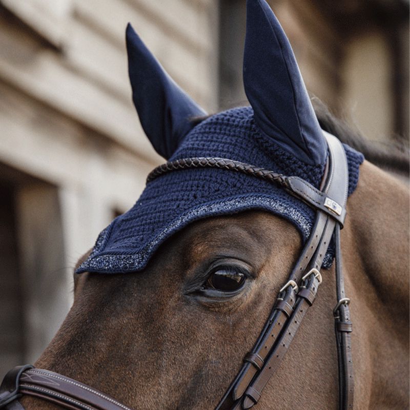 Kentucky Horsewear - Bonnet anti-bruits pour cheval Wellington Glitter Stone marine | - Ohlala