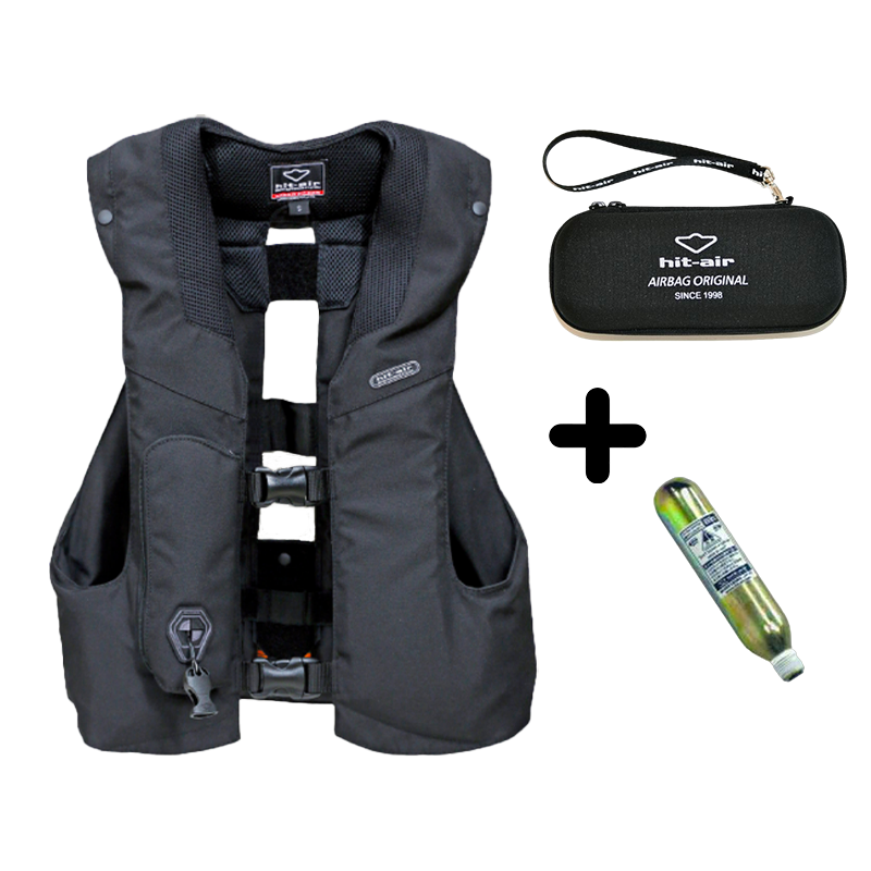 Hit Air - Komplettset Airbag-Weste MLV3 schwarz + Etui + Patrone 