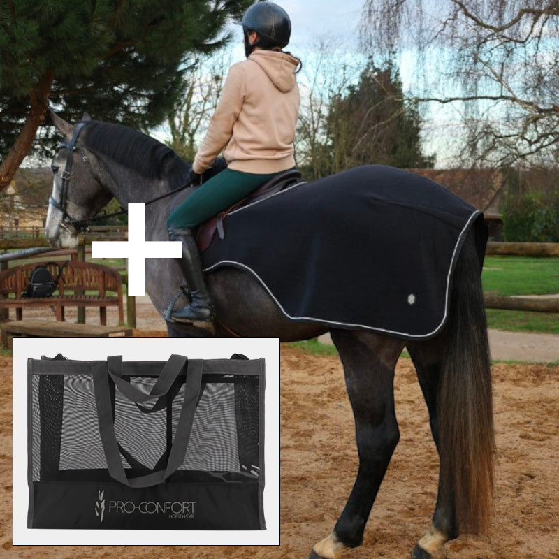 Pro Confort - Pack Couvre-reins 3 en 1 Luna noir + sac à couverture M offert | - Ohlala