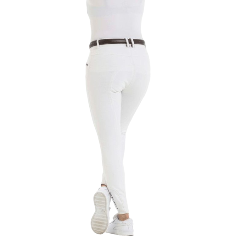 Equithème - Pantalon d'équitation femme Kim coton organique blanc | - Ohlala