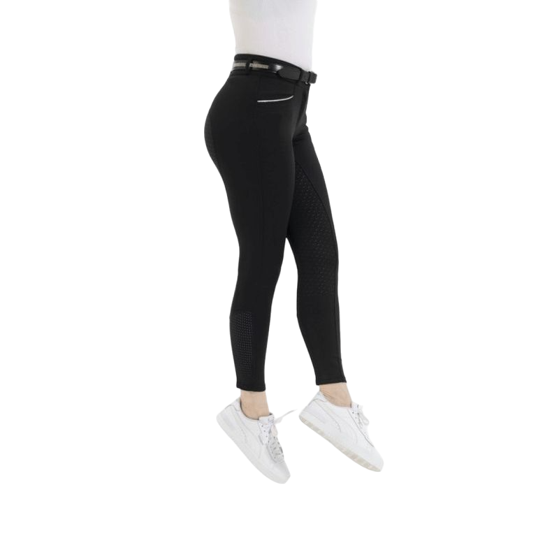 Equithème - Pantalon d'équitation full grip femme Claudine noir | - Ohlala