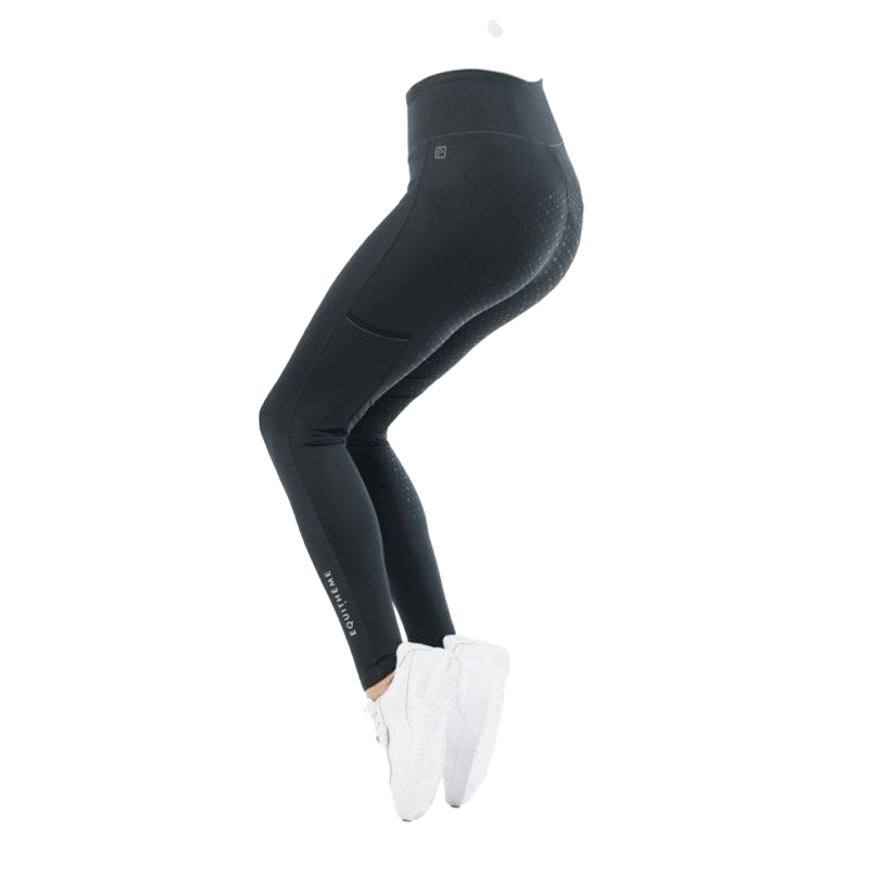 Equithème - Legging d'équitation full grip femme Lyly gris/ violet | - Ohlala