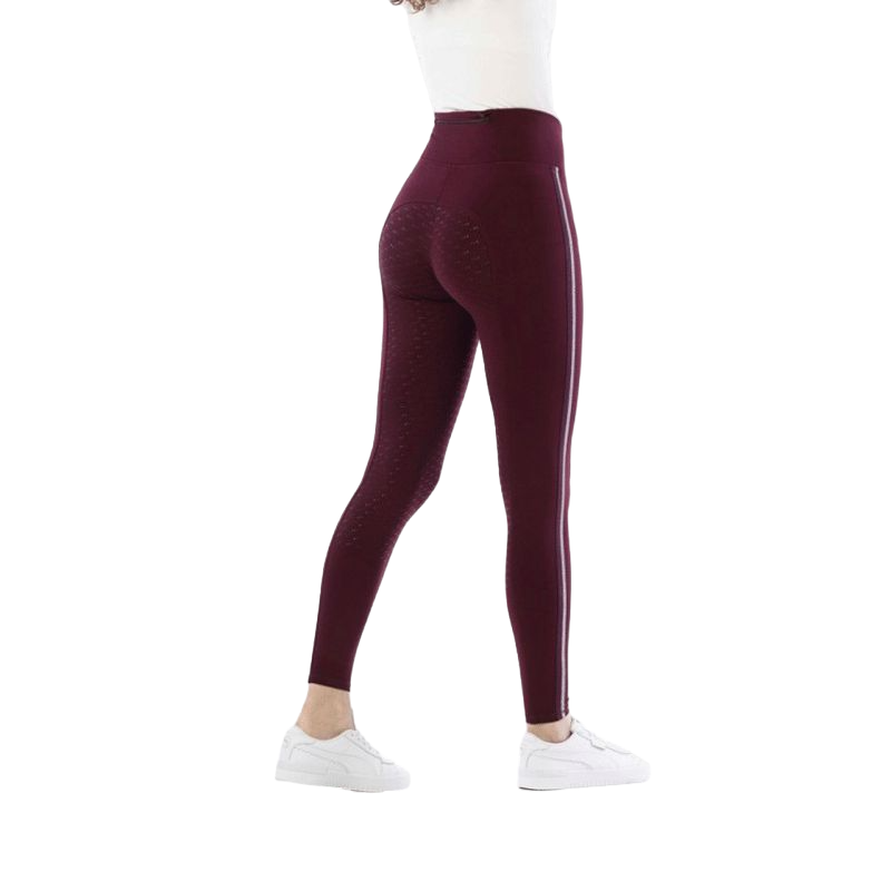 Equithème - Legging d'équitation full grip femme Violette bordeaux | - Ohlala