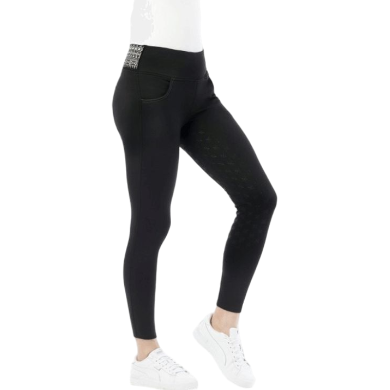 Equithème - Legging d'équitation full grip femme Tatiana noir | - Ohlala