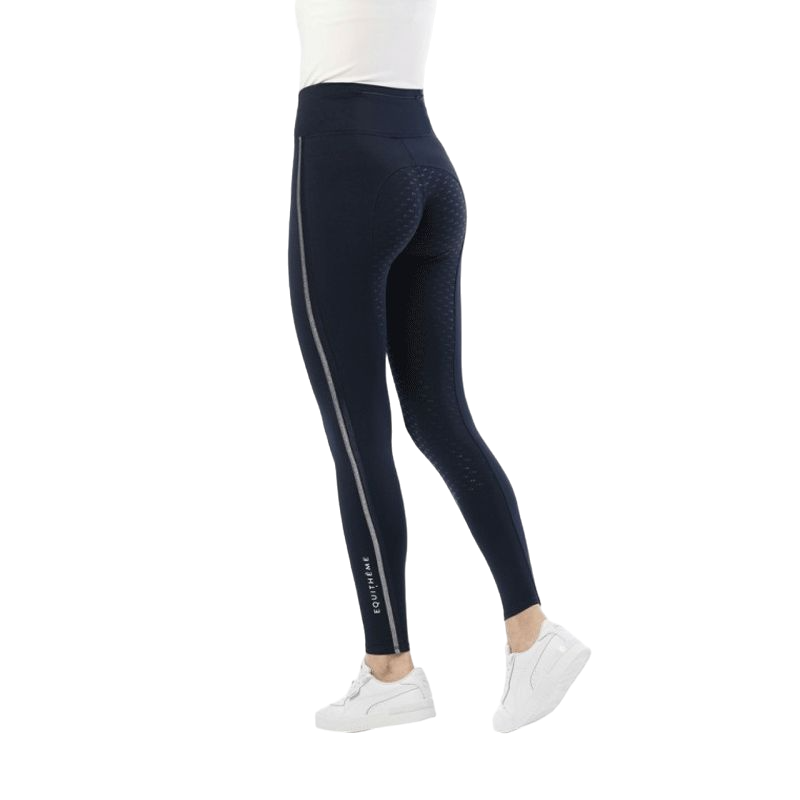 Equithème - Legging d'équitation full grip femme Violette marine | - Ohlala