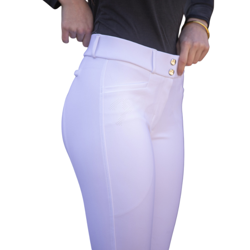 Pénélope - Pantalon d'équitation femme Majestic blanc