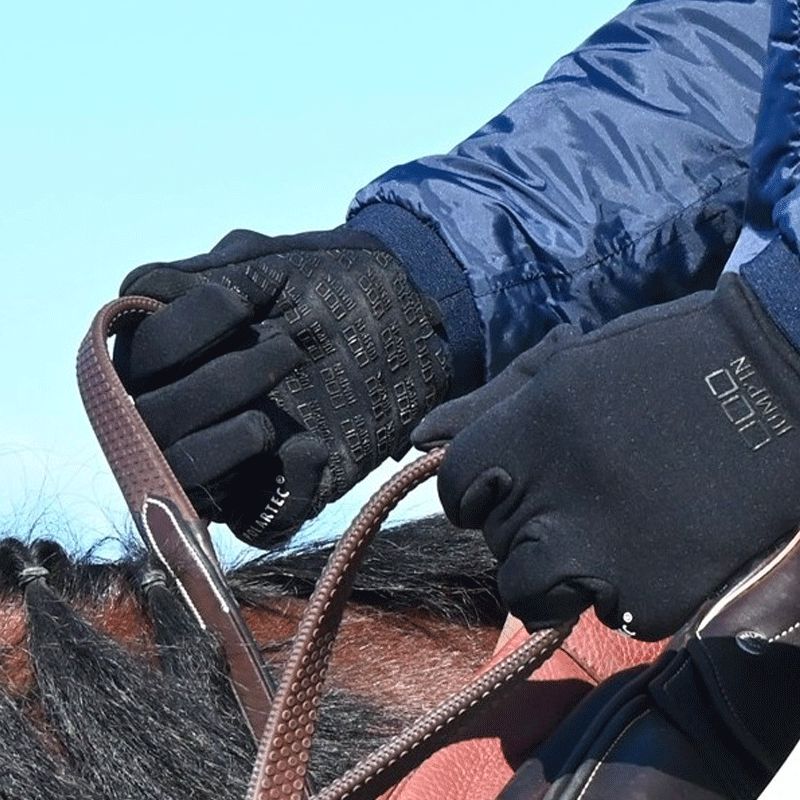 Jump'In - Gants d'équitation Polartec noir | - Ohlala