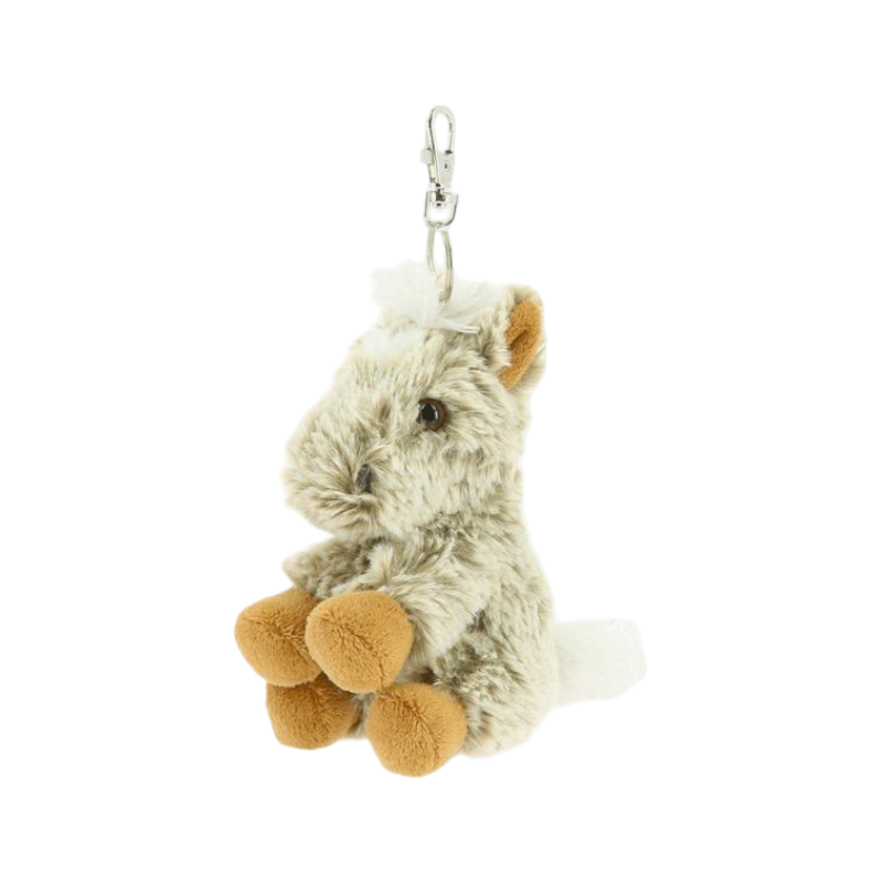 Equi-kids - Peluche cheval porte-clés beige chiné 12 cm | - Ohlala