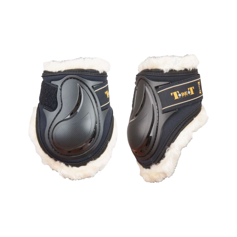 TdeT - Design fetlock protector - Lined in black synthetic sheepskin