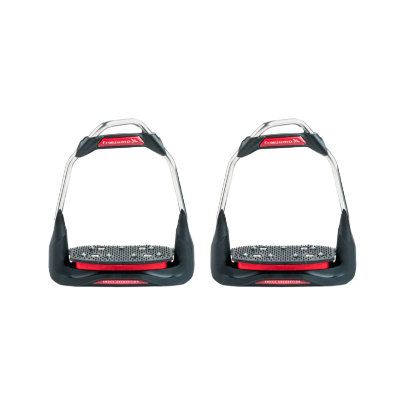 Freejump - Air's Stirrups Black / Inclined Floor / Inclined Eye / Red / Red