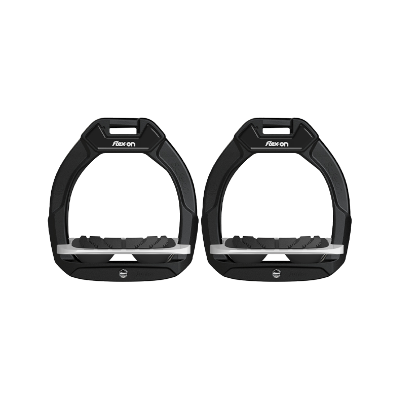 Flex On - Safe On Junior Stirrups Inclined Grip Black/Grey/Black