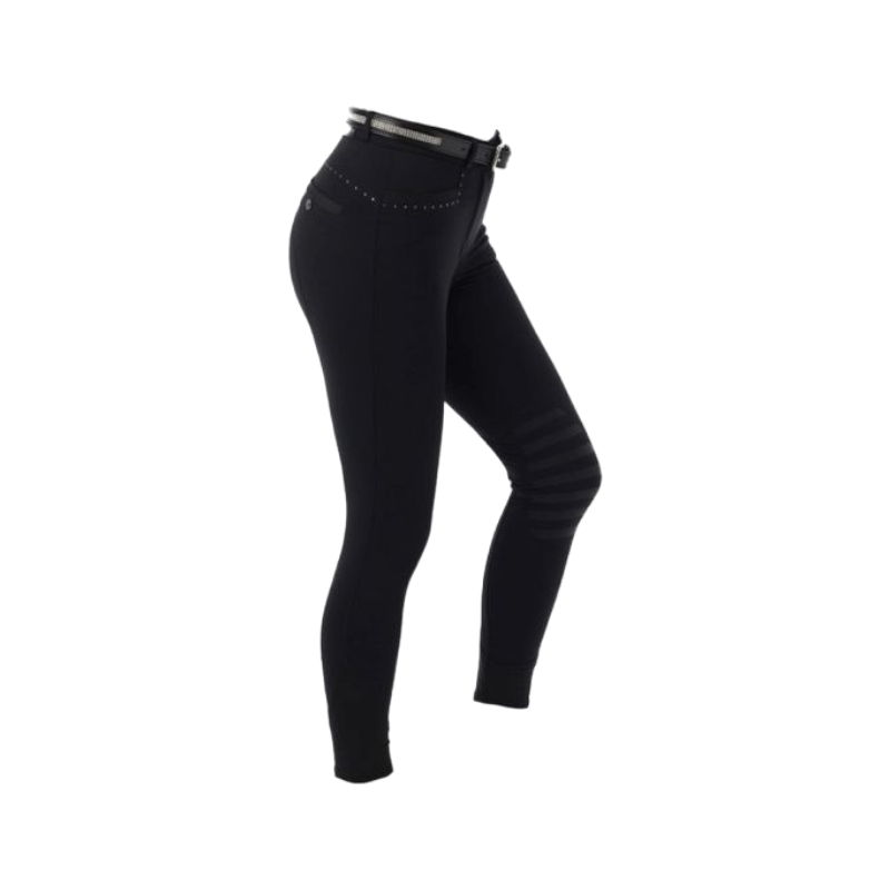 Equithème - Pantalon d'équitation femme Safir noir/ bleu