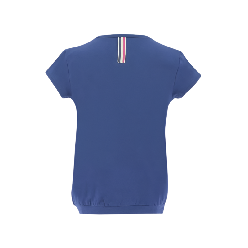 Equithème - Janice girls' short-sleeved navy T-shirt