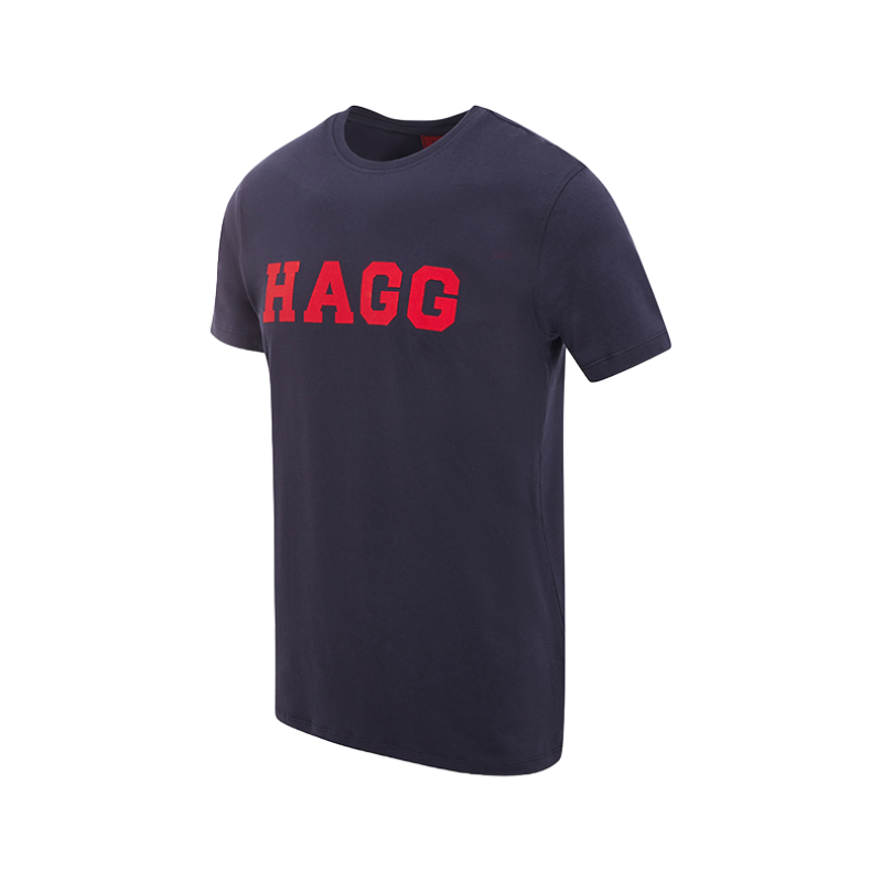 Hagg - Men's short-sleeved t-shirt navy/red