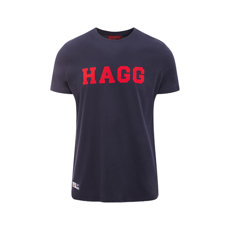 Hagg - T-shirt manches courtes homme marine/ rouge