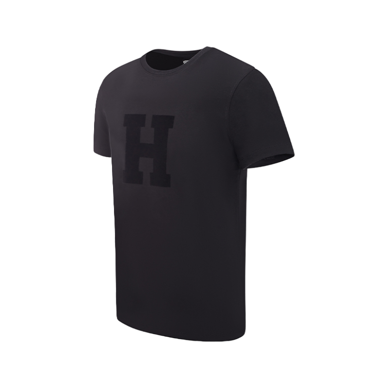 Hagg - Schwarzes Kurzarm-T-Shirt für Herren