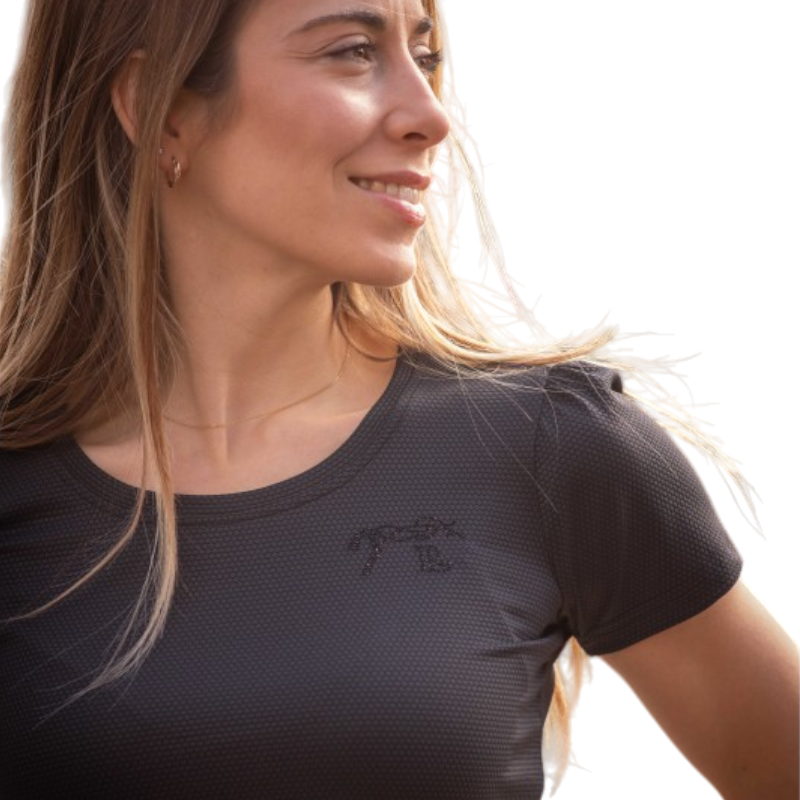 Pénélope - Women's short sleeve T-shirt Techty Honey anthracite 