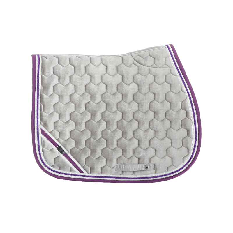 Les poneys de Zoé - Tapis de selle #Ponyboom gris perle/ violet | - Ohlala