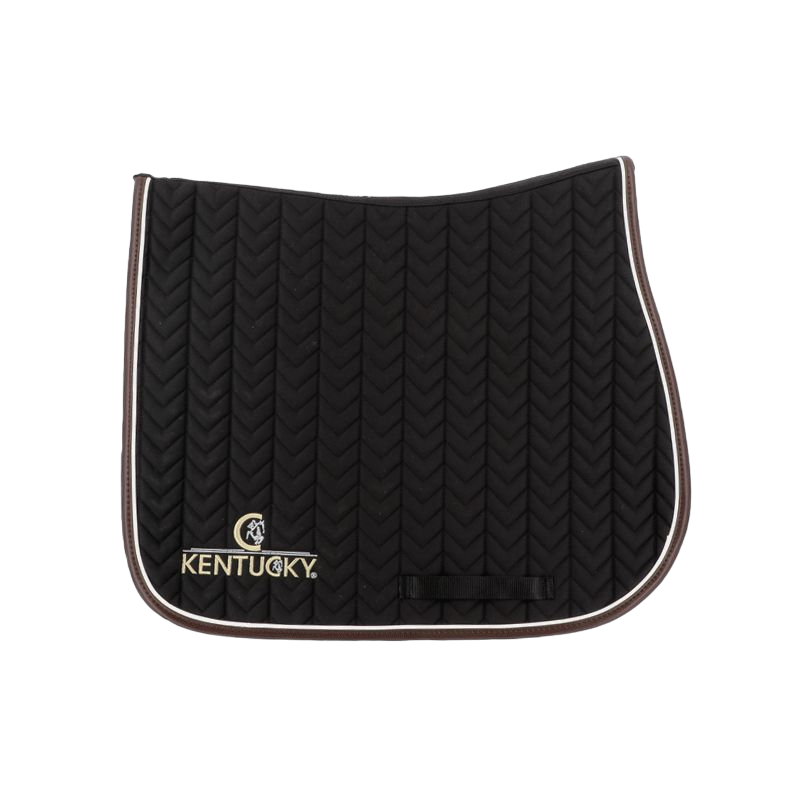 Kentucky Horsewear - Tapis de selle Fishbone noir cuir | - Ohlala