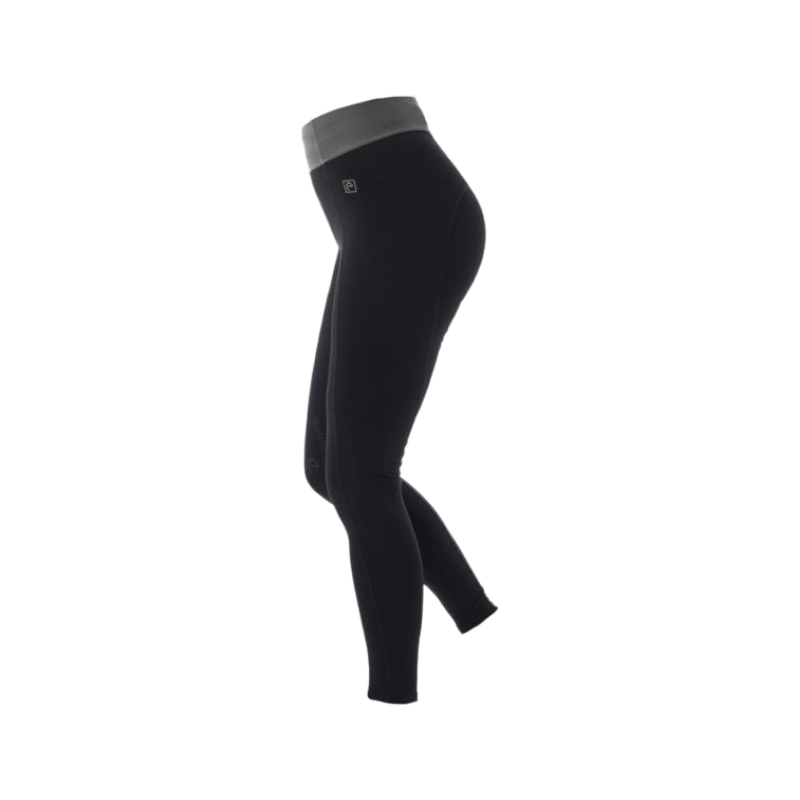 Equithème - Legging d'équitation femme Tea noir/ kaki