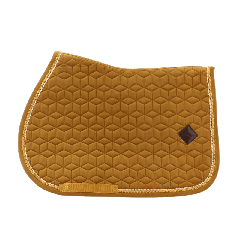 Kentucky Horsewear - Tapis de selle Velvet Jumping Moutarde pour minis | - Ohlala