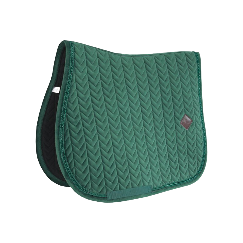 Kentucky Horsewear - Tapis de selle Velvet Pearls vert sapin | - Ohlala