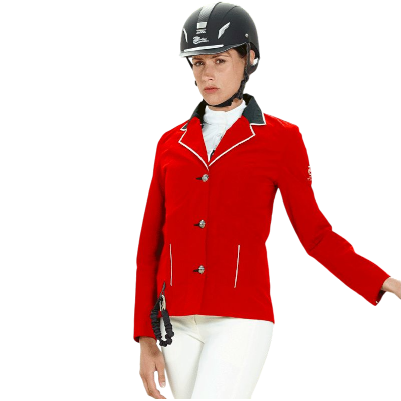 Privilège Equitation – Rote Airsafe-Wettkampfjacke für Damen