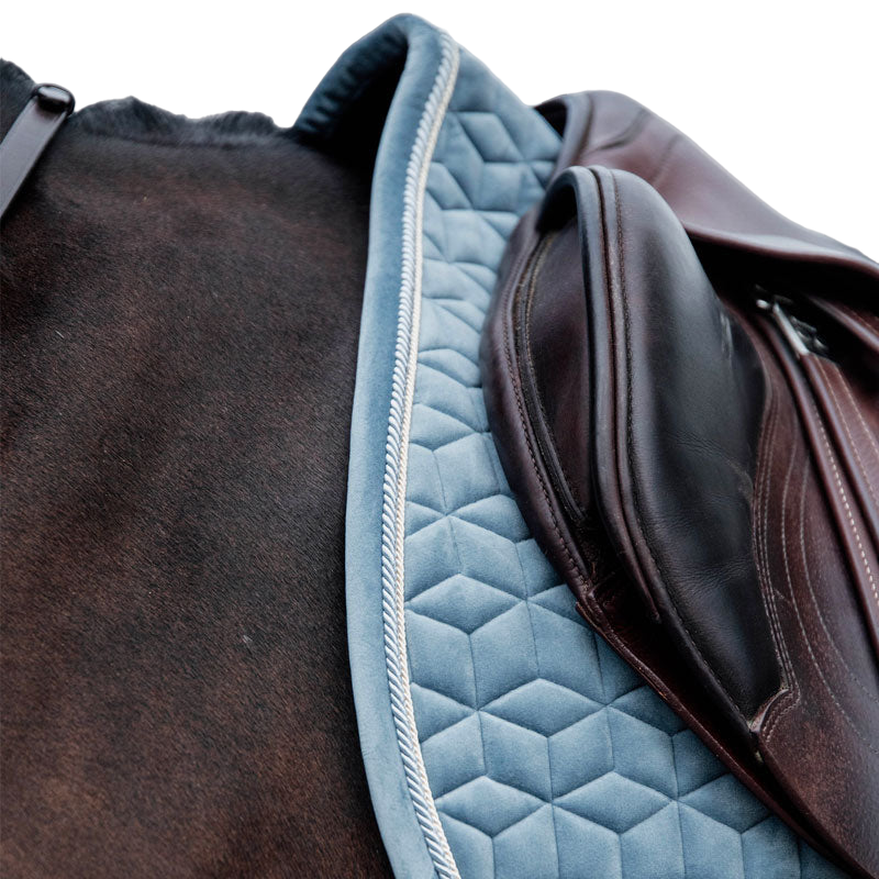 Kentucky Horsewear - Tapis de selle Velvet Jumping Bleu Ciel | - Ohlala