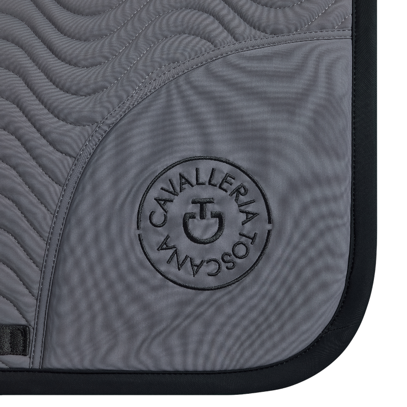 Cavalleria Toscana - Tapis de selle Double Orbit Wave Quilted gris anthracite | - Ohlala